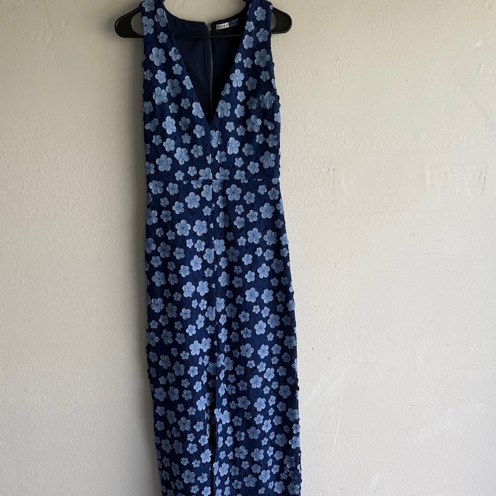 Alice + Olivia Blue Floral Maxi Dress